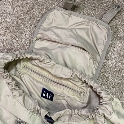 Vintage GAP Military Bag Beige Ripstop Backpack Lightweight Safari