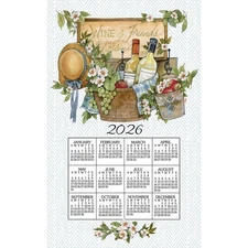 Kay Dee Designs, Wine Basket 2026 Calendar Towel