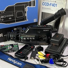 Vintage Sony Handycam CCD-F401 Video8 Camcorder Set w/ Box  Manual