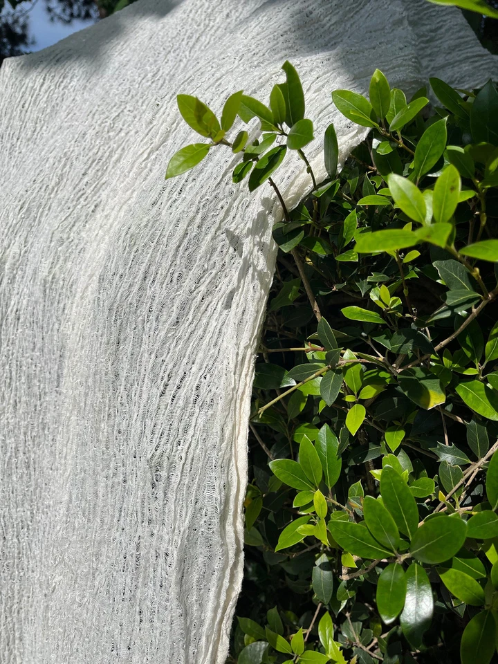 Textured White Sheer Linen Fabric Fabric By 2 Meters, Organic Cotton Fabric. - Image 2 of 4