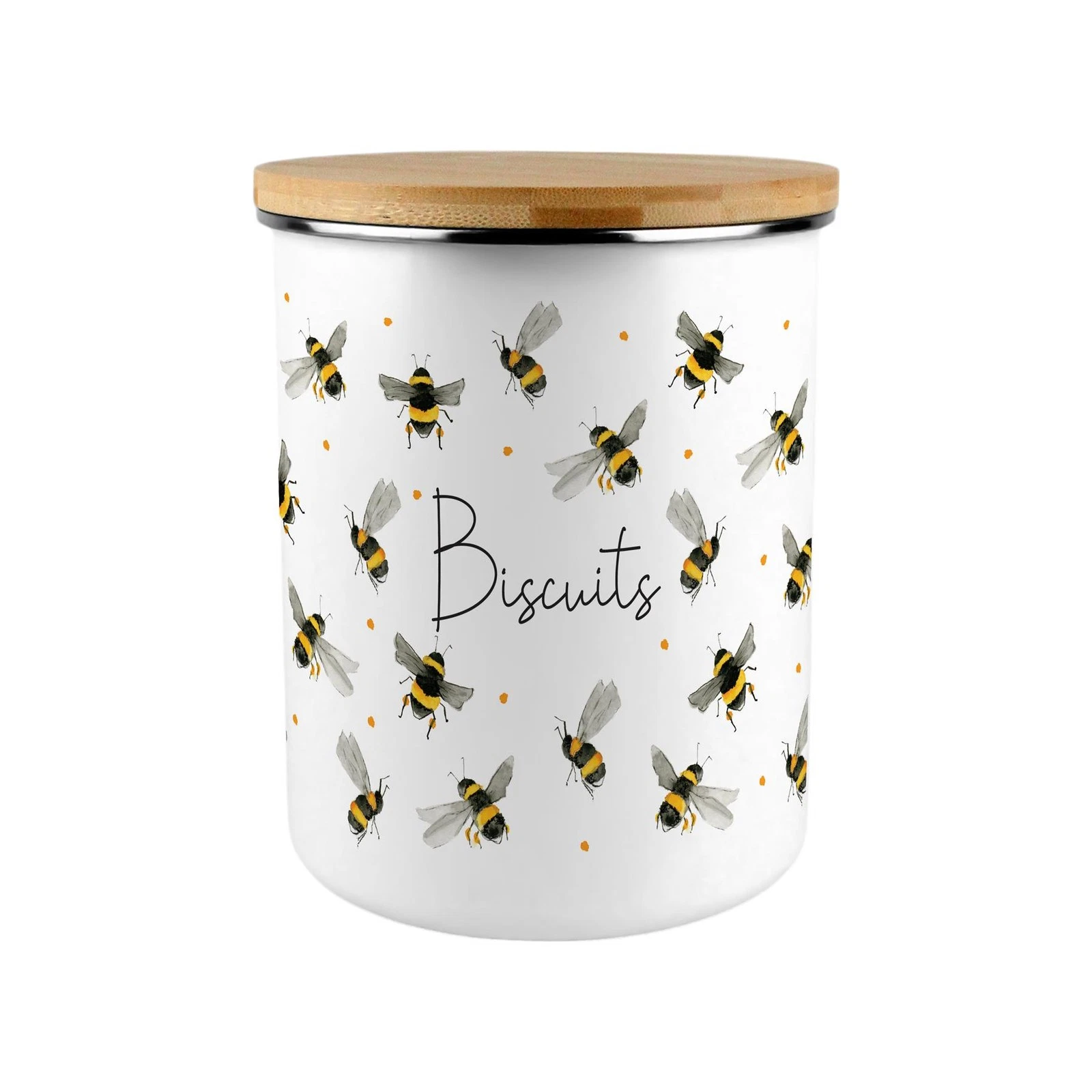 Scattered Bees Biscuit Canister - Large Kitchen Storage Gift for Bee Lovers