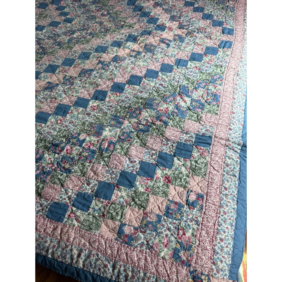 Edredón de arco vintage viaje alrededor del mundo retazos pastel 79 X 76 pastel floral Foto 3 de 4