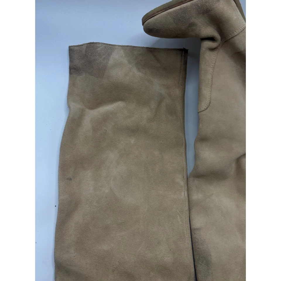 Botas Dolce Vita camurça desleixada joelho alto salto bloco bronzeado tamanho 7.5 - Imagem 4 de 4