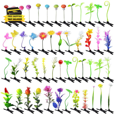 50Pcs Bean Sprout Hair Clips Mixed Style Rave Plant Hairpins Flower Plant Hair C