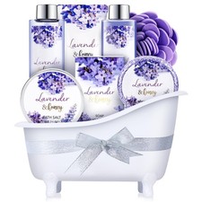 Lavender  Honey Bath  Body Gift Set for Women - 8-Piece Spa Relaxation Kit