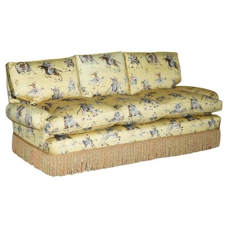RRP £12,950 PETER DUDGEON FITZWILLIAM SOFA IN CHINOISERIE STYLE UPHOLSTERY