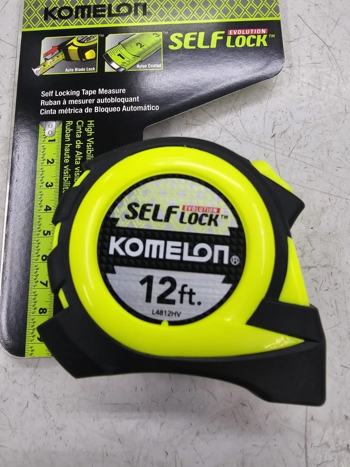 Komelon 12ft Tape Measure Self Lock Evolution L4812HV Auto Lock Bright A9 - Image 2 of 4