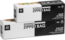(Free Duty Tax) Slider Quart & Gallon Combo Pack, 50 Count, Expandable Botto