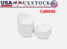 6 Pack Dip Bowls, 3 OZ Ceramic Soy Sauce Dish, White Dipping Sauce Bowls Small D