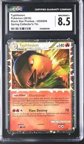 CGC 8.5 NM/MINT+ Typhlosion Prime HGSS09 Black Star Promos Holo Pokemon Card