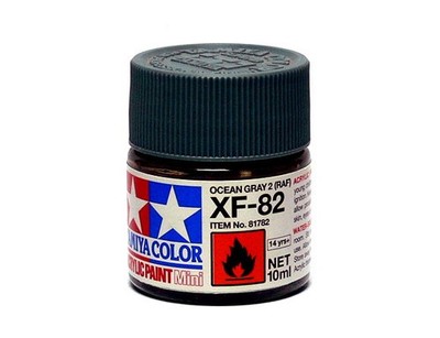 2x TAMIYA 81782 Color Acrylic Paint XF-82 Ocean Gray 2 (RAF) Net 10ml CA278