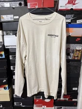 Fear of God Essentials Shirt Ivory White Long-sleeve Tee Men’s Sz XL.         Z1