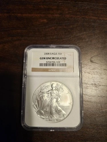 2008 American Silver Eagle NGC Gem Uncirculated