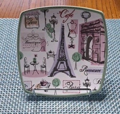 222 Fifth Tres Chic Paris Appetizer Plate Replacement  Excellent Condition 