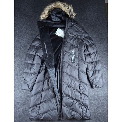 Marmot Women's Black Montreaux Down Insulated Longline Puffer Parka Coat Size XL
