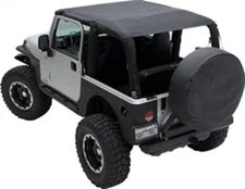 Quad Bikini Top Extended Black Denim 92-95 Jeep Wrangler YJ