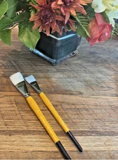 Loew Cornell 798 Flat 1” and 3/4” Paint Brush Set of 2 NEW