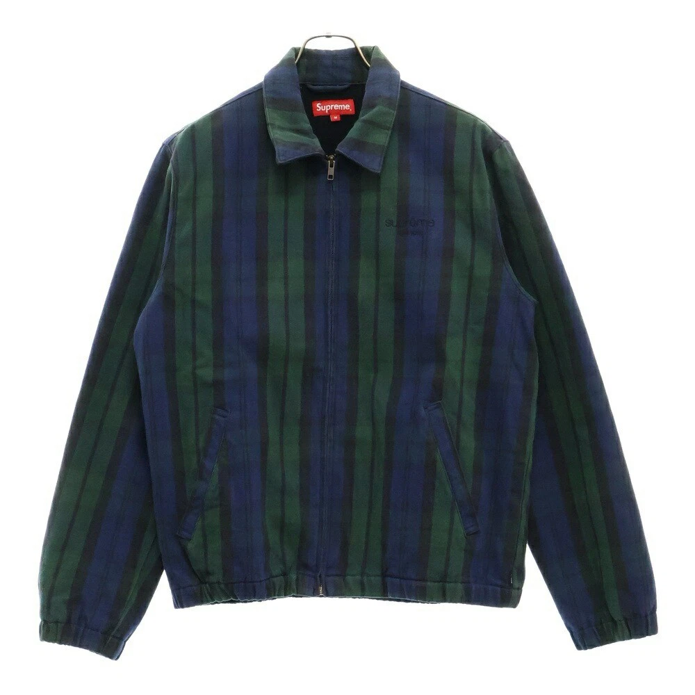 Veste en jean lavé motif à carreaux noir Supreme taille M 16Aw FkR84