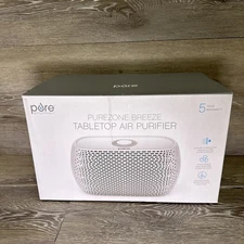 Pure Enrichment PureZone Breeze Tabletop Air Purifier PEAIRBREEZ True HEPA Filte