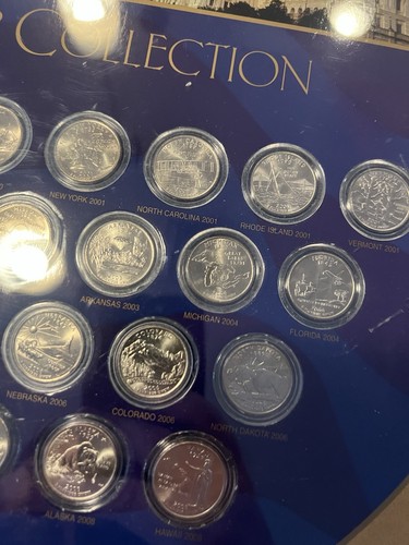 US Commemorative Gallery 50 US Quarter Dollar Collection Display Uncirculated - Picture 10 of 10