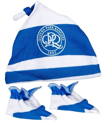 Official QPR FC Queens Park Rangers Baby Hat & Bootie Set 6-12 Months BNWT
