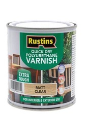Clear Matt Tough Polyurethane Interior Exterior Varnish Rustins Quick Dry 500ml