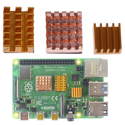 3Pcs/set Raspberry Pi 4B Copper Cooling Pad Heatsink Radiator Cooling OZUG - Picture 3 of 10