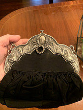 Rare Art Nouveau Sterling Silver Chatelaine Fantasy Serpent Purse Signed 1890's