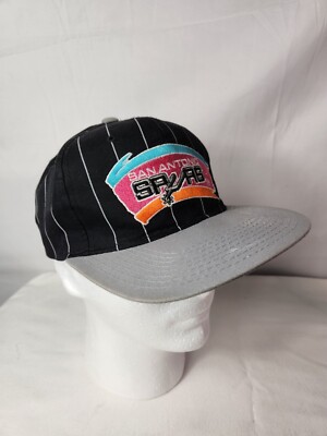 🚨🔥Vintage Starter Pinstripe Snapback Hat Black San Antonio