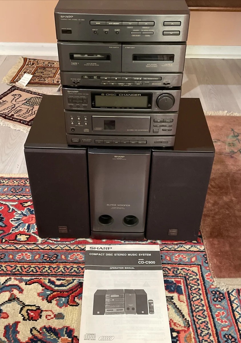 Sharp CD-C900 cd stereo music system super woofer 6 disk Sharp CD-C900 cd stereo music system super woofer 6 disk
