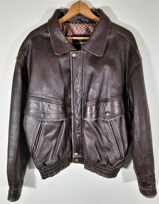 distressed leather aviator jacket