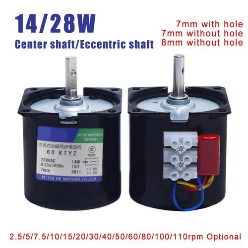 60KTYZ 2.5-110rpm/min Synchronous Motor 110/220V 14W/28W Permanent Magnet CW/CCW - Picture 8 of 9