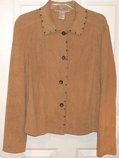 Womens Requirements~faux Suede Tan Jacket~size Xl~new Blazer~beige Nwot