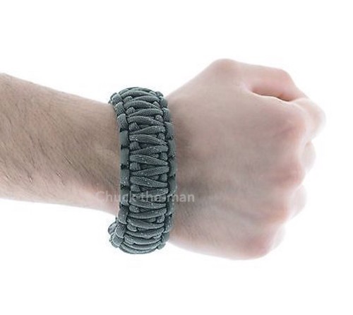 Bracelet De Survie Paracord 550 Cobra - Gris, Fabriqué Aux USA, Stafford Outfitters