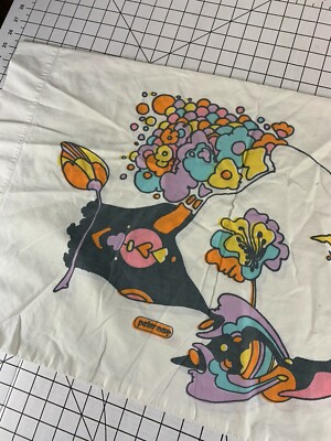 Vintage 60s 70s Mid Century Peter Max Pillow Case Sheet Pop Art
