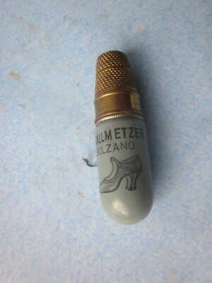 38993 Reklame A Gallmetzer Bolzano Nähetui Fingerhut Spule Messing 1930