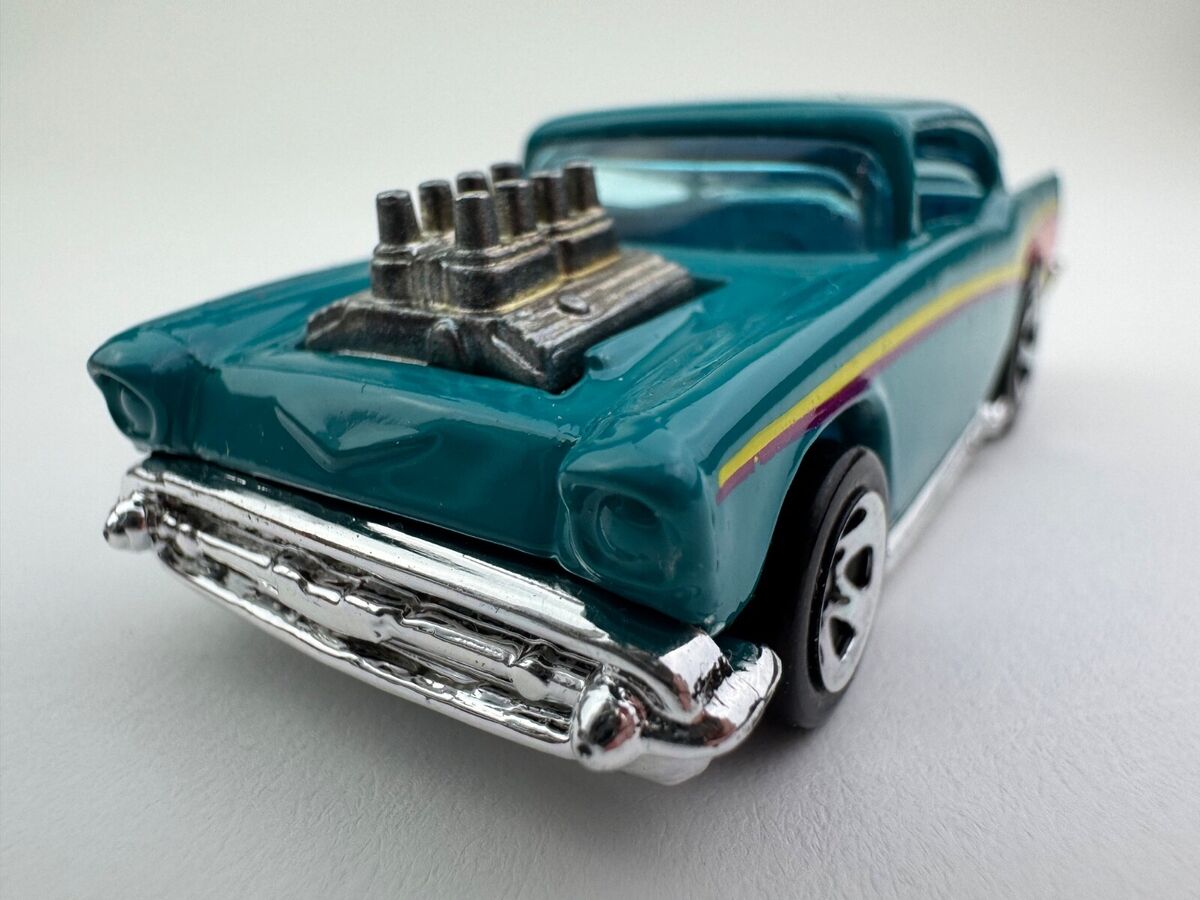 Hot Wheels 57' Chevy 1957 Bel Air Turquoise Made In Malaysia 1976
