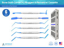 Implant Bone Graft-Carrier PC Pluggers and Packer 6 pcs with Cassette ARTMAN