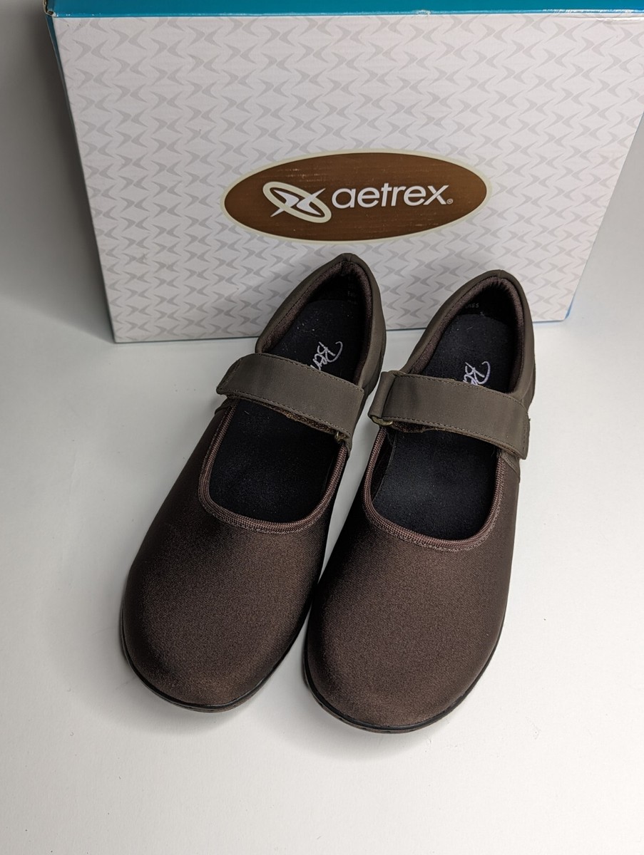 Aetrex Berries Helen Mary Jane Comfort Shoes Brown Women's Size 10