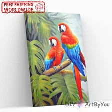 Paint By Numbers Kit Parrot Nature Animal Beginner Painting Brush Adult Draw Oil