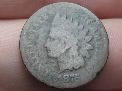 1875 Indian Head One Cent Penny- About Good Details