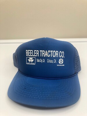 Vintage Beeler Tractor Co Blue Trucker Snapback Adjustable Cap. Advertising Cali
