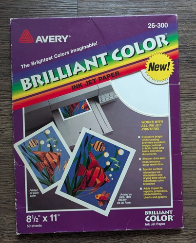 Avery Brilliant Color Ink-Jet Printer Paper - 26-300 - 8.5 x 11"