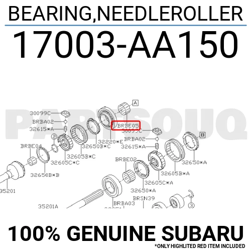 17003AA150 Genuine Subaru BEARING,NEEDLEROLLER 17003-AA150 | eBay