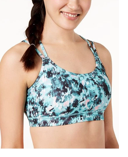 Gaiam Liv Printed Strappy-Back Sports Bra Small Multi NWOT