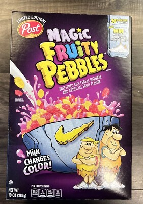 Post Magic Fruity Pebbles Cereal 10oz Box Limited Edition Nike LeBron James READ