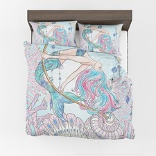 Mermaid Comforter or Duvet Cover mermaid bedding mermaid duvet beach comforter