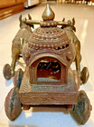 Vintage large handcast Brass/Bronze Bullock Cart, figurine & two bulls -- (G26) — photo 8