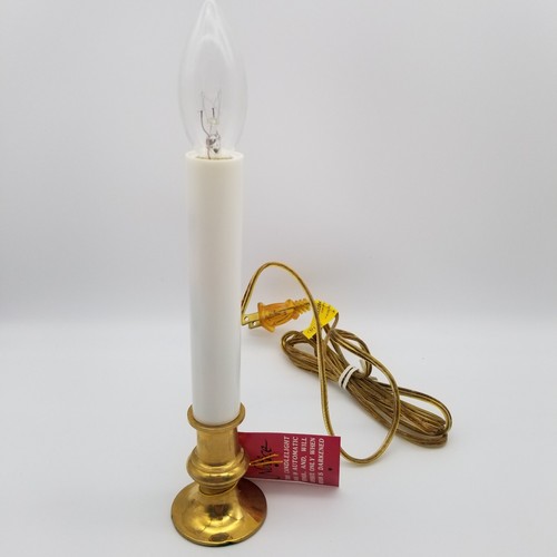 Vtg 1992 Boxed Holiday Lamp 9" Set Of 6 Xmas Candles Brass Electric Candlestick - Picture 2 of 12