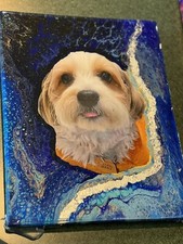 Pet Art on Canvas. Pet Memorial. Mixed Media Art.